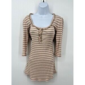 Vtg Y2K Juicy Couture‎   top Heart Long Sleeves P/ch  pink gliter yarn  casual
